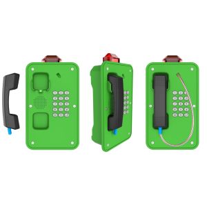 Green Industrial Weatherproof Telephone , Tunnel / Marine Waterproof Intercom