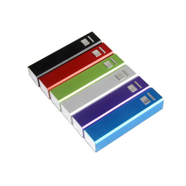 2600mAh Square Slim Metal Power Bank Mix Colors With Customized Logo