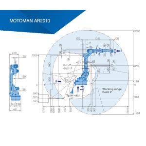 2.0KVA Arm Welding 2010mm 6 Axis Yaskawa Robot Arm