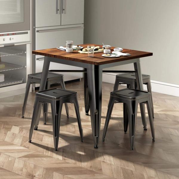 Backless 18 Inch Stackable Upholstered Dining Chairs , Outdoor Dining Chairs Stackable