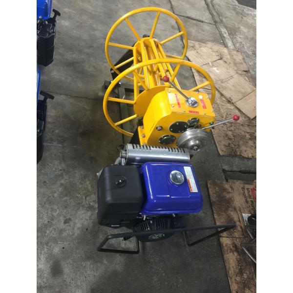 5 Ton 30 KN Belt Drive Recovery Wire Take Up Machine / Diesel Gasoline Engine Big Drum Traction Cable Pulling Winch
