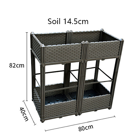 Soil 14.5cm Superposable Resin Plastic Garden Flower Trough Planters