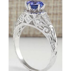 Natural Simulated Tanzanite Ring in Sterling Silver - Artsy Alternative