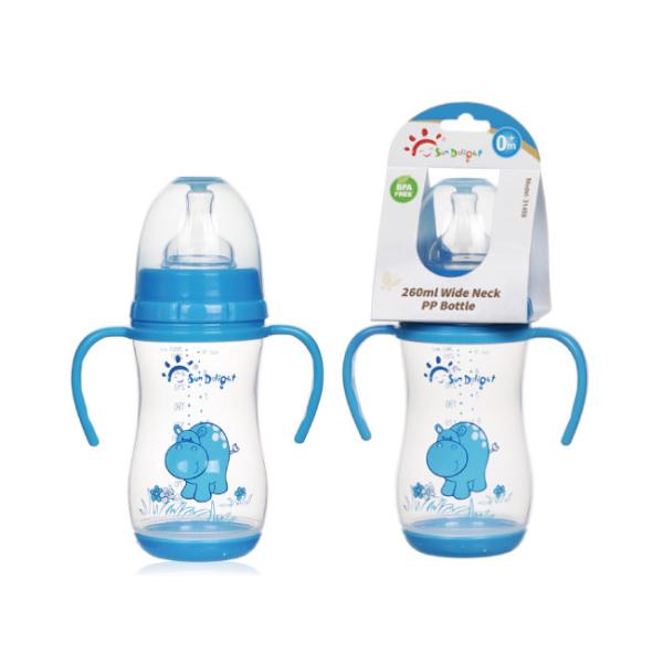 Buy 9oz 260ml Wide Neck PP Polypropylene Arc Baby Nipple Bottle at wholesale prices