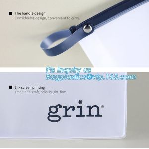 cosmetic bag promotional slider zipper bag, Slider zipper PVC transparent