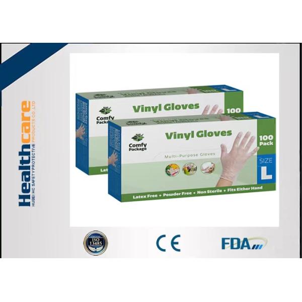 S-XL Size PVC Latex Free Vinyl Disposable Gloves Blue White Oilproof Waterproof