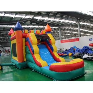 Quality Commercial Grade PVC Kids Custom Logo Wet Or Dry Castle Bounce House With Slide Amusement Toy Type for sale