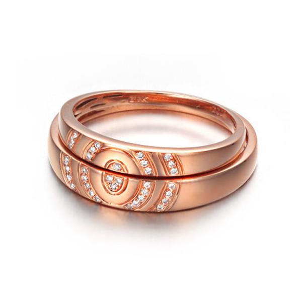 Buy 18K Rose Gold Daimonds Couple Wedding Band Ring  (GDR009) at wholesale prices