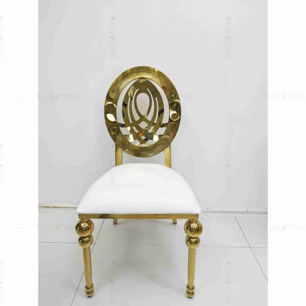Buy Classic Stackable Wedding Banquet Chair Stainless Steel Leather Wedding Chair at wholesale prices