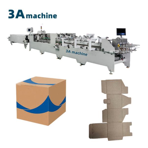 380V Corrugated Box Dual- Lock Bottom Paper Box Folder Gluer Machine for and 2-3