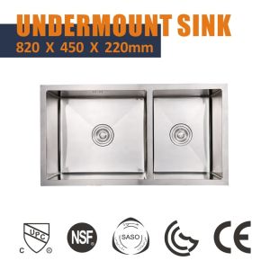 China 16 Gauge Undermount Stainless Steel Kitchen Sink  60/40 82x45 on sale