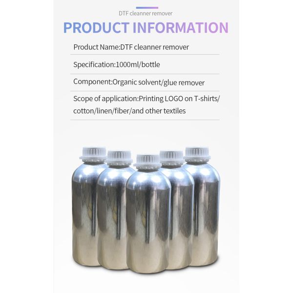Non Toxic DTF Cleaner For Water Based Ink In Transfer Printing 0.5L/1L Options Low Odor