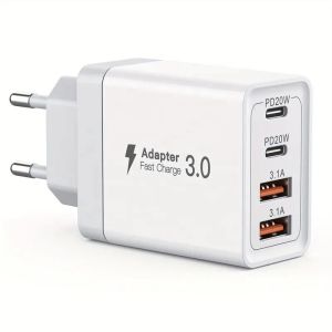 Mobile Phone 40W Power Adapter With 2USB C And 2USB 4 Port Travel Fast Charging