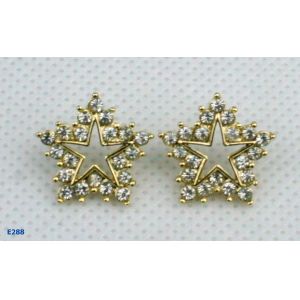 Quality New Fashion Round Gold Plated Zirconia Stud Earrings for sale