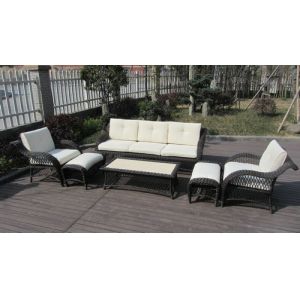 6pcs half round rattan sofa set