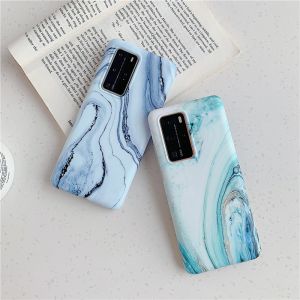 Anti Fall Marble Phone Case TPU Full Wrapped Glossy IMD Cover For Huawei