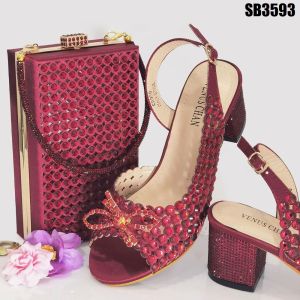 New OEM Ladies fashion Italian shoes matching bag set African women party shoe