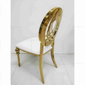 Classic Stackable Wedding Banquet Chair Stainless Steel Leather Wedding Chair