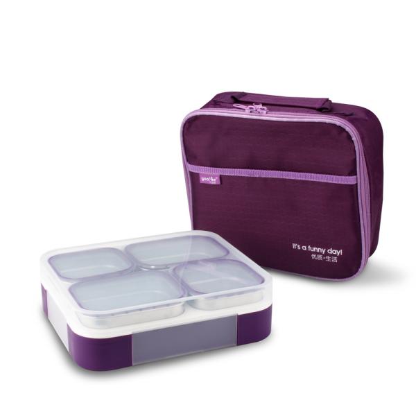 Buy Insulated Stainless Steel Lunch Box Four Compartment 1060 ml Leak Proof Lunch Container at wholesale prices