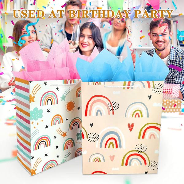 Portable Cartoon Cute Kids Party Gift Tote Paper Bag with CMYK 4 Color Offset Printing