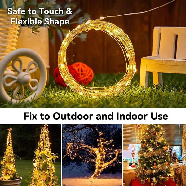 Multicolor Outdoor Copper Wire String Lights 3M Length CR2032
