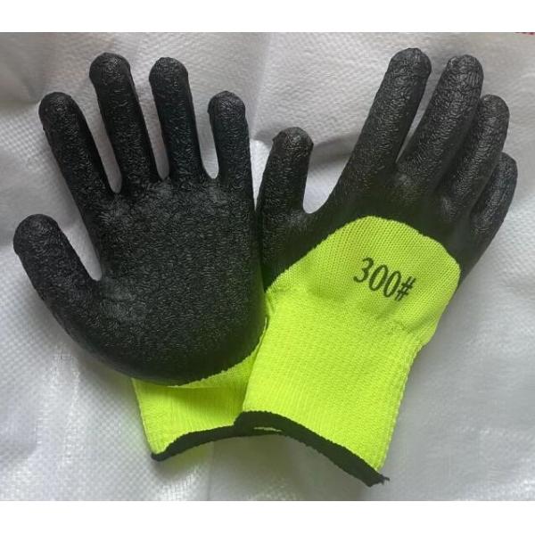 Buy Black Latex Work Gloves 7 Gauge Crinkle Finish Mechanical Latex Gloves at wholesale prices