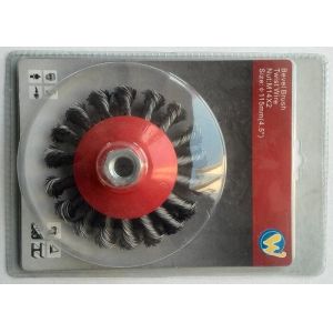 Quality 115mm M14 Bevel Brush Knot Wire Steel Wire Brush for Weld Cleaning Rough Surface for sale