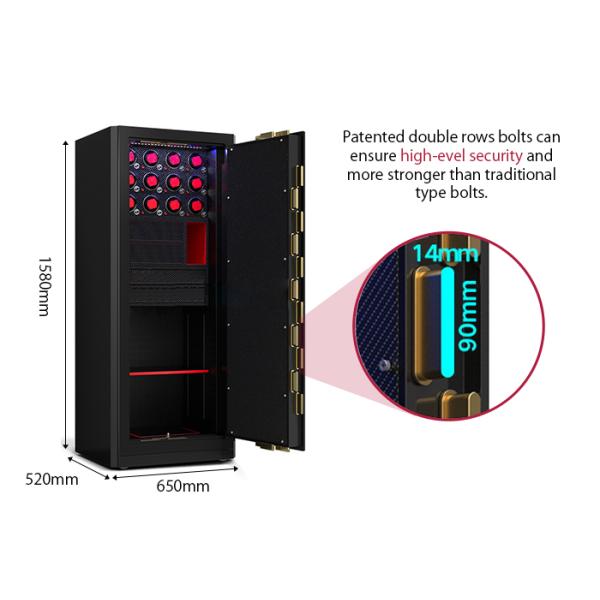 H1580mm Jewelry Safe Box For Sale With 7 Open Ways Smart Luxury Watch Winder