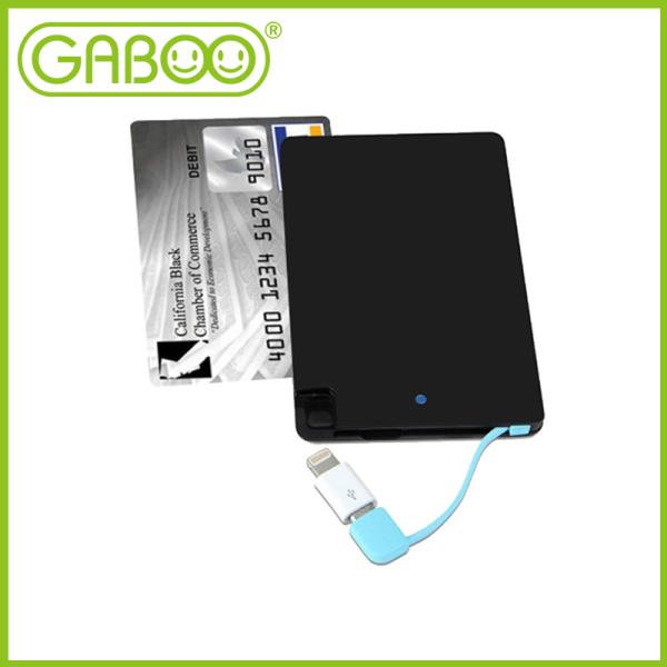HG-W0202/HG-W0202L Credit card power bank with lightning connector & micro usb cable
