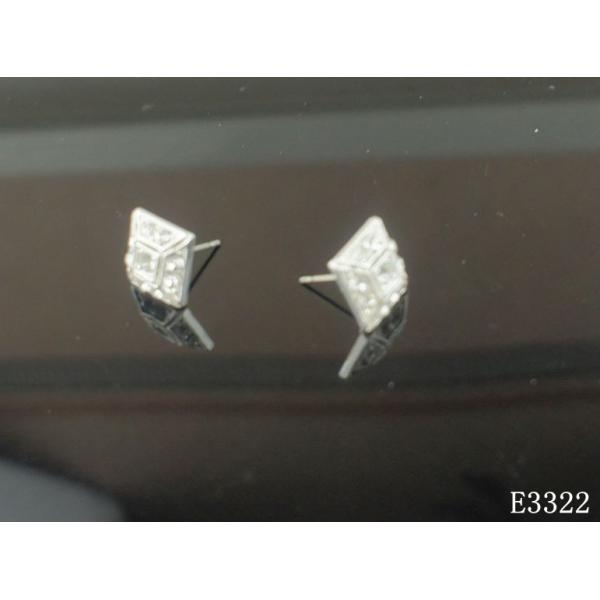 Charm Sterling Silver Zirconia Stud Earrings with Crystal Main Stone for