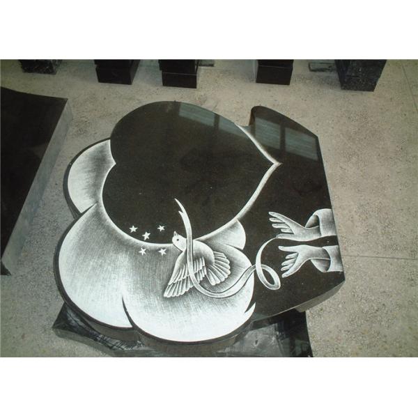 Upright Tombstone And Monument Heart Shape With Pigeon Shadow Carving