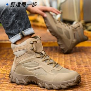 Suede Safety Boots With Kevlar Midsole And Rubber Sole
