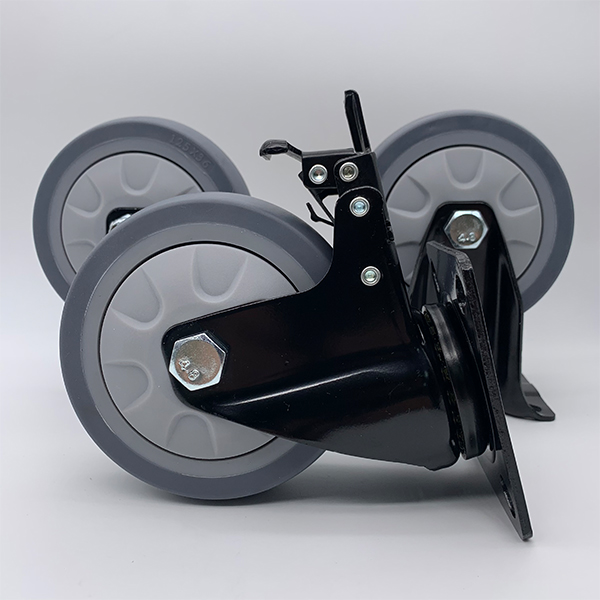 4'' TPR Silent Caster Industrial with Safety Dual Locking Caster