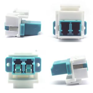 LC PC Duplex OM3 MM FTTH Inner Shutter Flange Adapter for Secure Fiber Optic