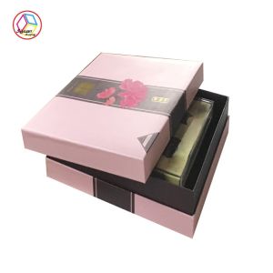2 Piece Takeaway Cake Boxes Square Shape Kraft Paper Coated Paper