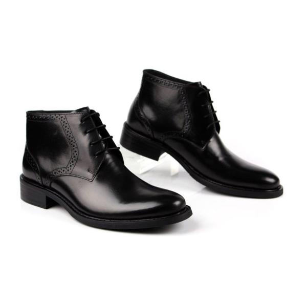 Full Grain Leathe Mens Ankle Boots Round Toe Brown / Black Army Style Boots