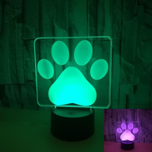 Hot new custom logo sign footprints 3D illusion night lights acrylic visual