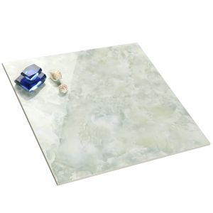 60x60 Glazed Ceramic Floor Tiles in Bright Light Green Marble for Stone