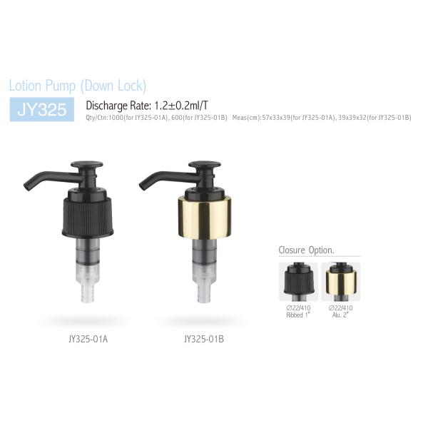 JY325-01A Lotion Dispenser Pump With 22/410 Ribbed Closure