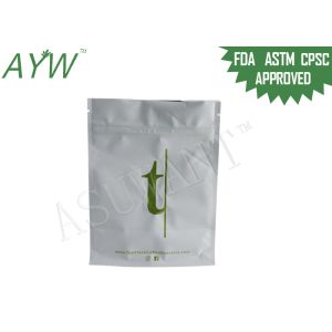 China Loose Tea Glossy White Flat Bottom Bags Quad Sealing 250g / 500g  With Zip Lock on sale