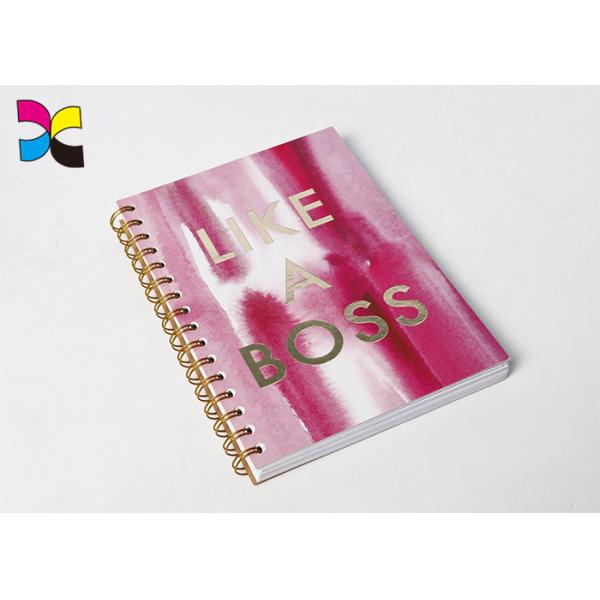 Buy Kraft Paper Spiral Notebook Printing Cover Logo Gold Stamping For Education at wholesale prices