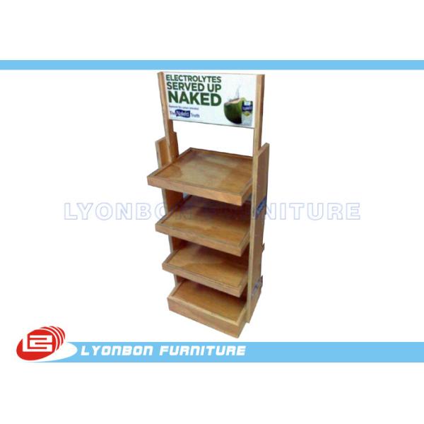 Buy Milk Promotion Chipboard Wooden Display Stands / Rack Custom With Logo Printing at wholesale prices