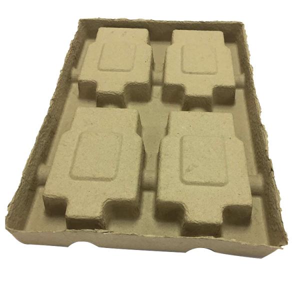 Customized Brown Recycled Paper Moulded Pulp Tray Dry Press Box With Insert