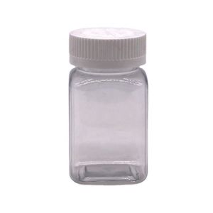 Medicine Bottle 100ml PET Square Plastic Bottle with Custom Colour and Various Lids