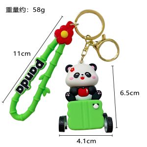 Silicone Keychain Pendants For Purse , Cute Panda Keychain Charms