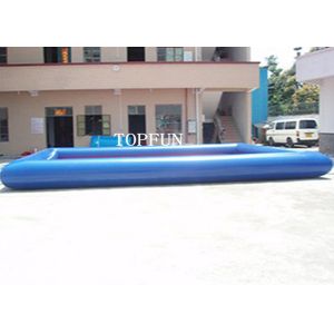 Single Pipe 10 x 6 m Blue Inflatable Water Pool For Kids With Water Roller