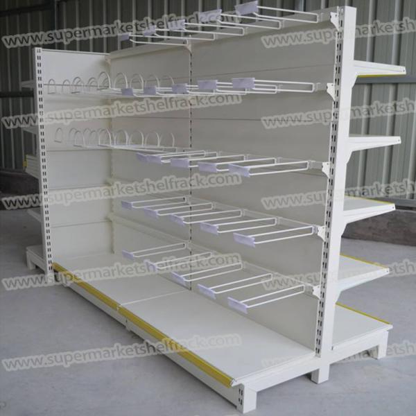 Convenience Store Tidy Gondola Supermarket White Shelving Racks