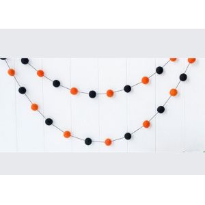 2.5 Cm Felt Fabric Crafts Fall Felt Ball Garland For Autumn Halloween Pumpkin