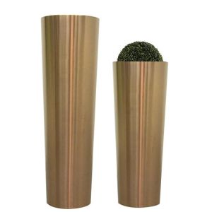 Quality Indoor plant growing chrome steel flowers pots and planters for sale