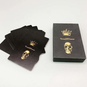 Customized Logo Gold Foil Printed 310gsm German Black Core Paper With Gold